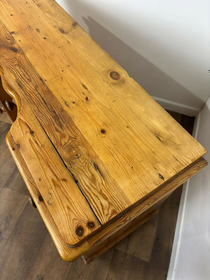 Vintage Stripped Pine Dresser Base / Sideboard