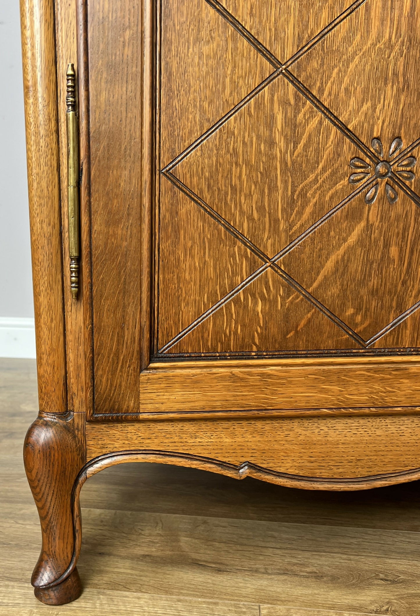 Wardrobe Vintage French Louis XVI Style Three Door Oak Carved Armoire LOT 6458
