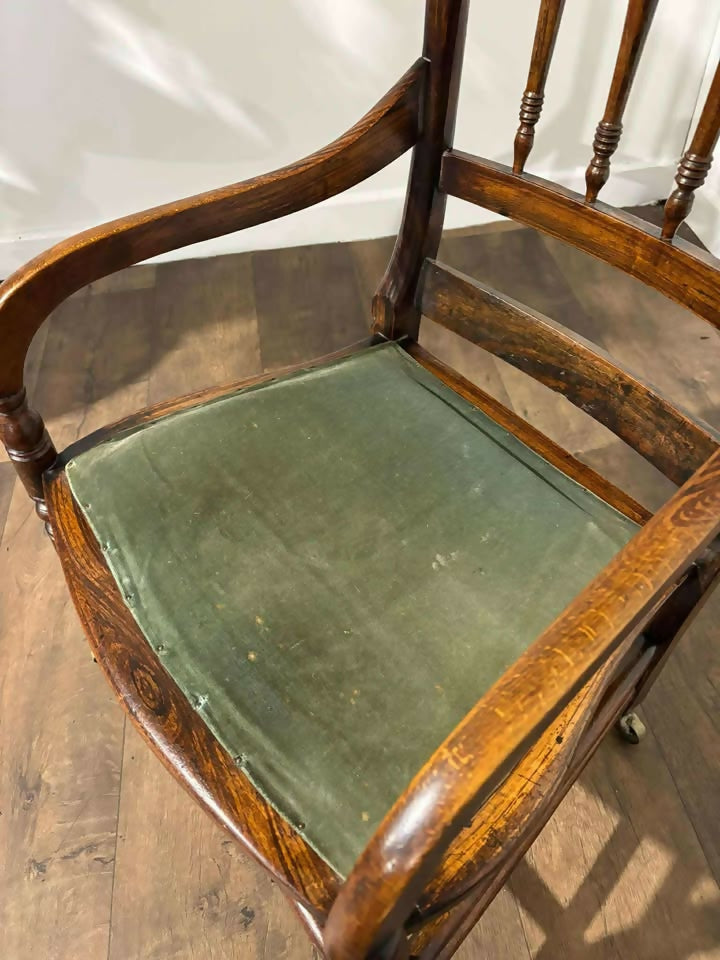 Edwardian Beech Armchair With Faux Rosewood Finish