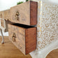 Vintage Taupe Dressing Table with Mirror and Queen Anne legs