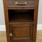 Bedside Table Antique French Style Oak Carved Marble Top Cabinet LOT 6601
