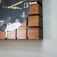 Wall Clock Mid Century Retro Waffle Style. Wood Effect Quartz Clock