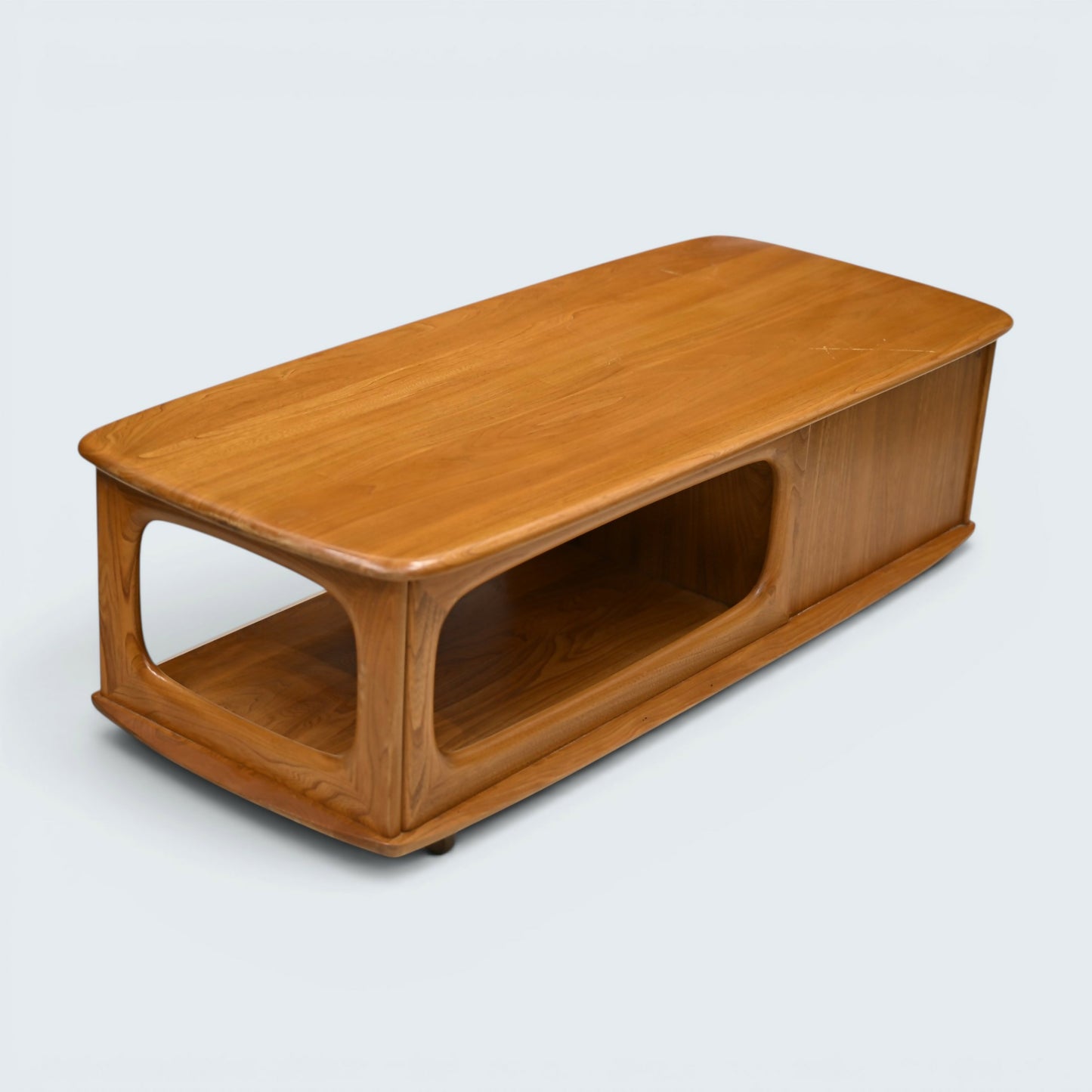 Ercol Minerva Coffee Table On Casters 2 Drawers Light Finish FREE UK Delivery