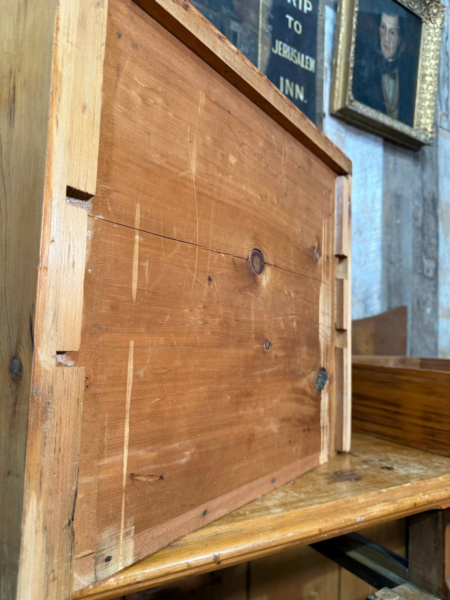 Antique Edwardian Pine Two Door Low Housekeeper Pantry Kitchen Cupboard, c.1920