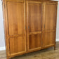 Wardrobe Vintage French Louis Oak Triple Door Carved Armoire Cabinet LOT 6531