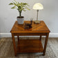 Mid Century Chevron Side Table Teak Veneer Geometric Top Vintage 1960s Lamp VGC