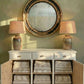 Vintage hand Painted Sideboard/coastal Furniture/white cabinet