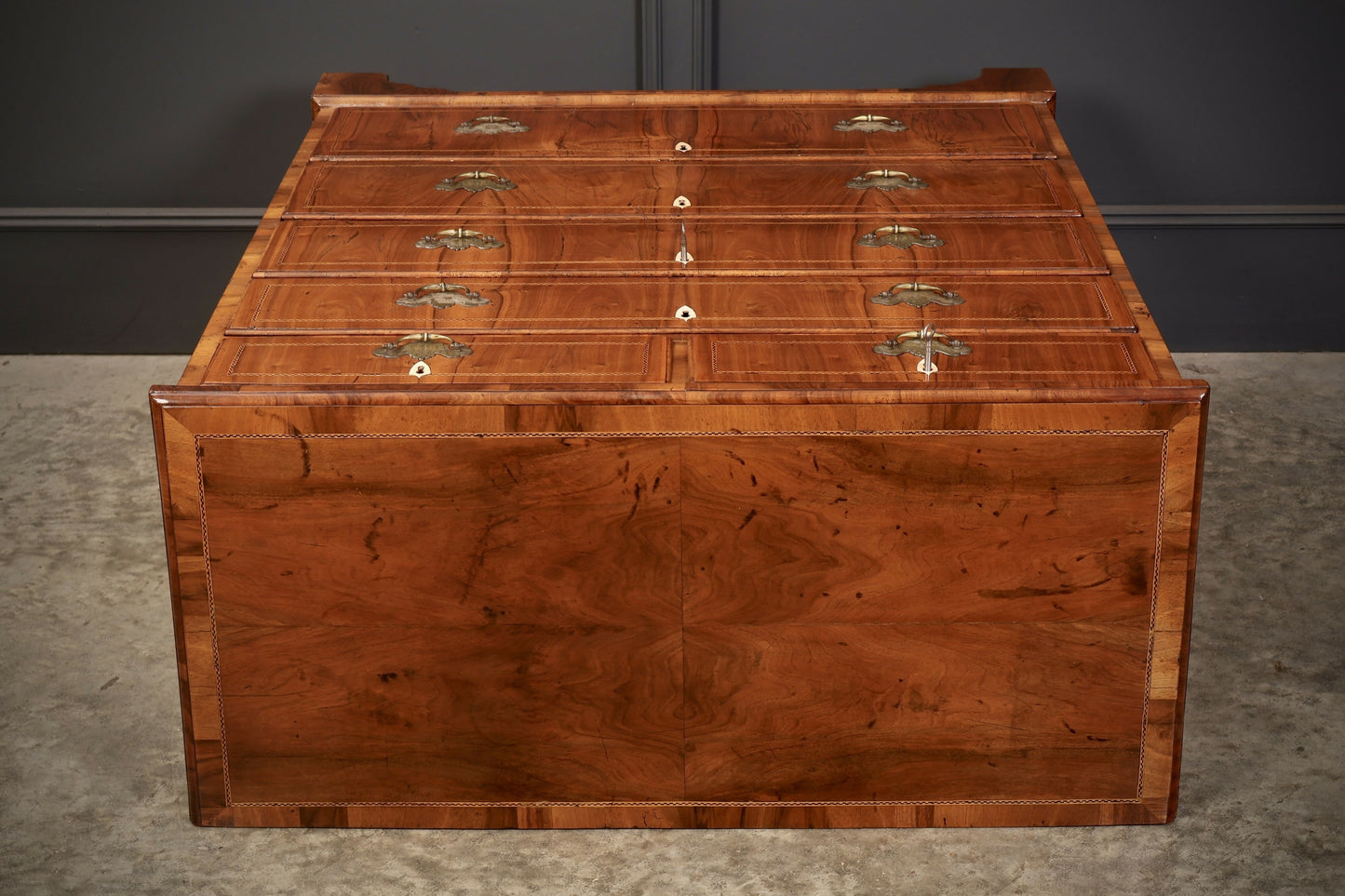 George III Walnut Art Deco Chest Of Drawers