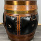 Drink Cabinet Vintage French Style Oak Brass Trim Barrel Carved Storage LOT 3900