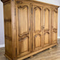 Wardrobe Vintage French Style Oak Four Door Carved Armoire Cabinet LOT 6116
