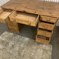 Handmade Solid Pine Desk with Cupboard • Home Office Study Table • Classic Wooden Desk