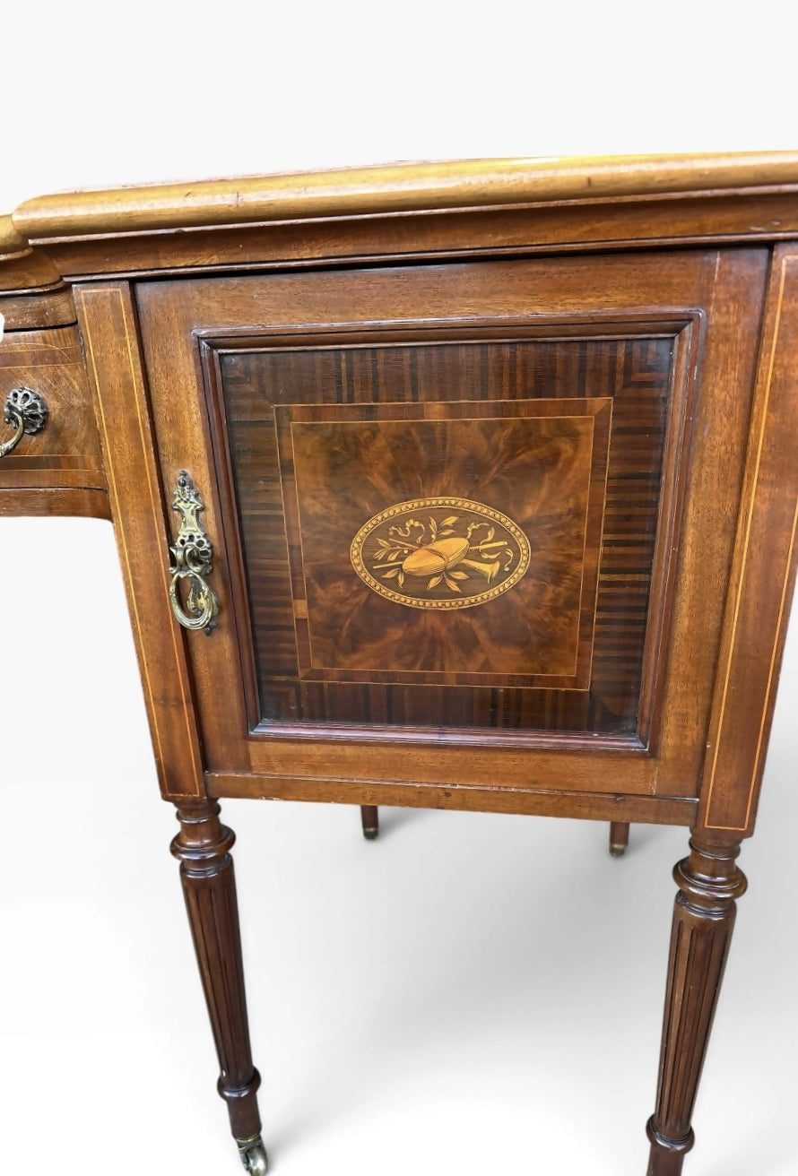 Antique Sheraton-style inlaid mahogany sideboard / dressing table/desk