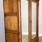 Wardrobe Antique French Style Oak Mirrored Two Door Carved Armoire LOT 6544