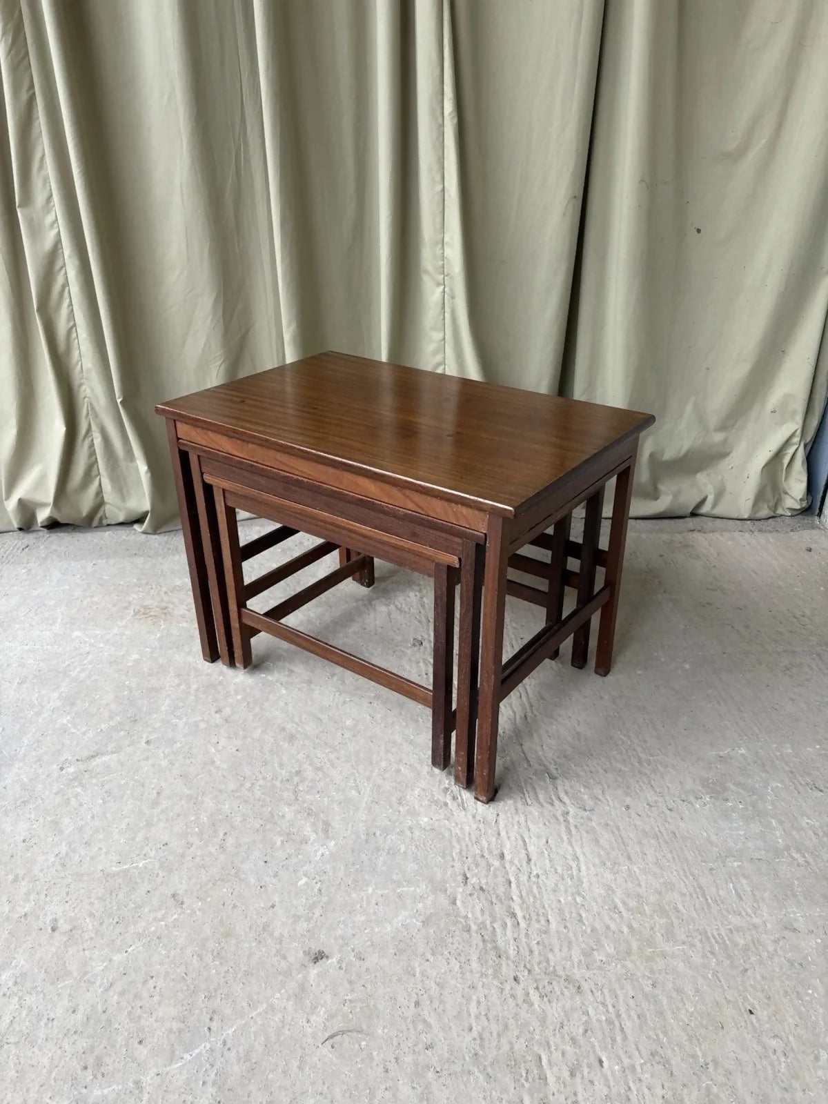Vintage Mid Century Teak Nest Of Side Tables Scandi Danish Style Retro R981