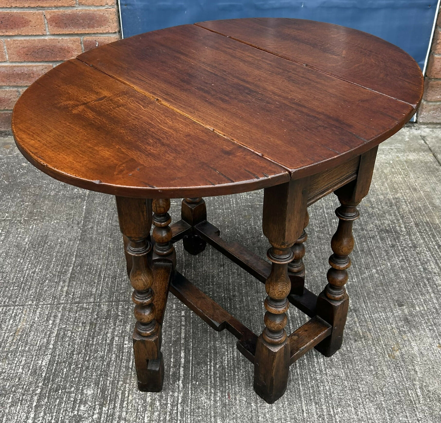 Titchmarsh & Goodwin Vintage Oak Miniature Dropleaf Gateleg Occasional Table