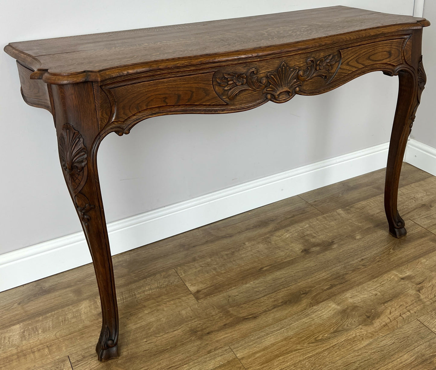 Table with Mirror Antique French Louis Oak Wall Mirror Console Table LOT 6402