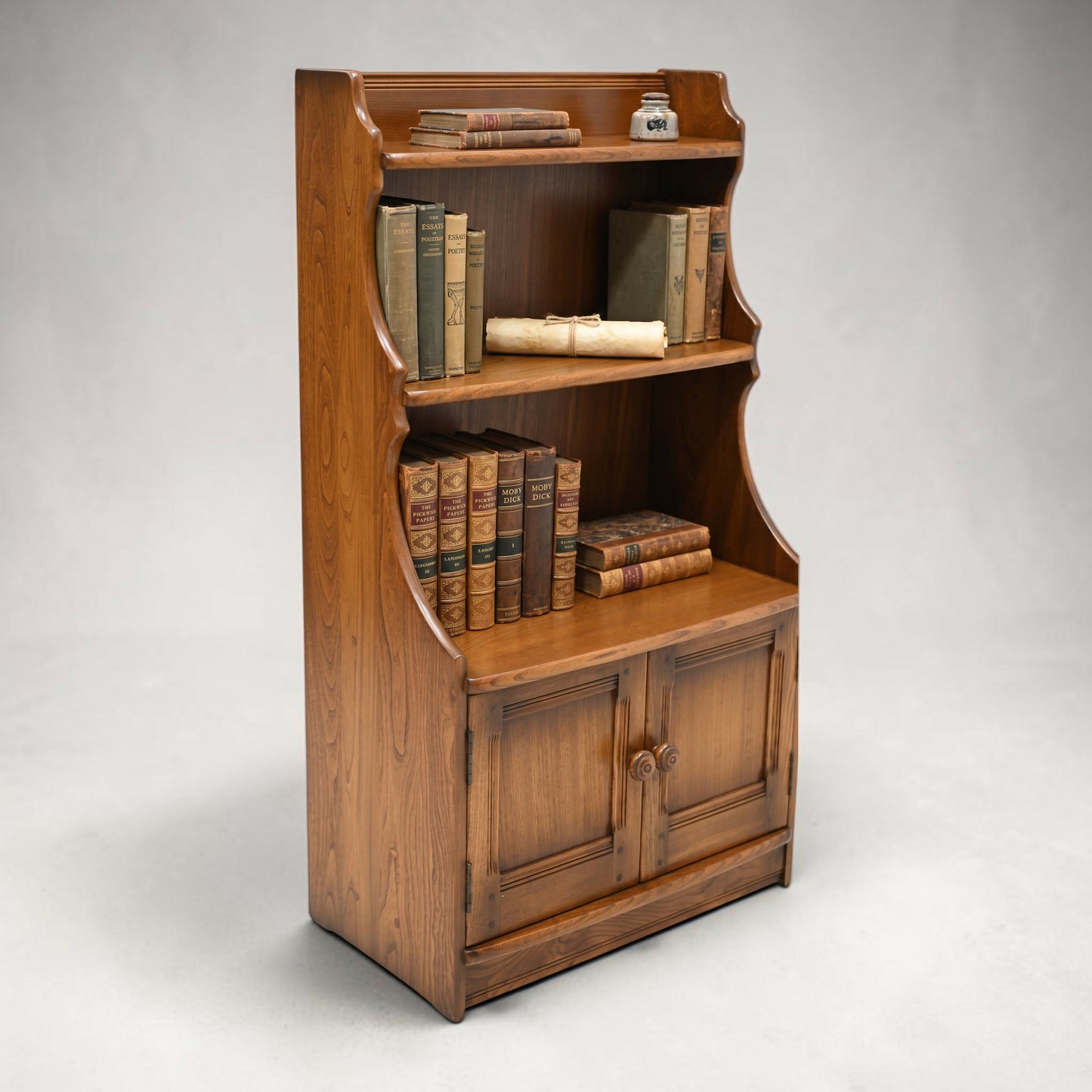 Ercol Old Colonial Waterfall Bookcase 2 Shelves Golden Dawn FREE UK Delivery