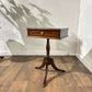Vintage Reproduction Mahogany Rectangular Tripod Table with Single Drawer