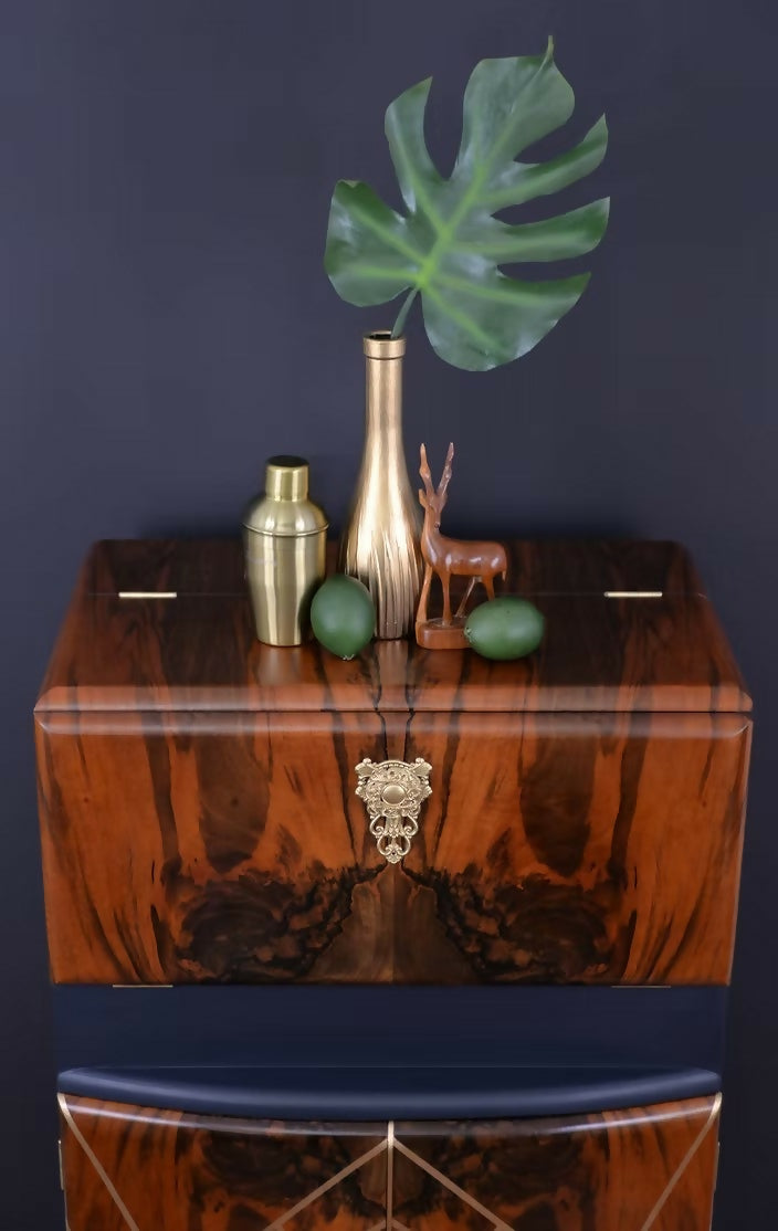"Kikko" Art Deco Cocktail Cabinet, Vintage 1950s Drinks Cabinet
