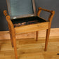 Edwardian Piano Stool – Newly Reupholstered in Bold Geometric Fabric | Vintage Statement Furniture
