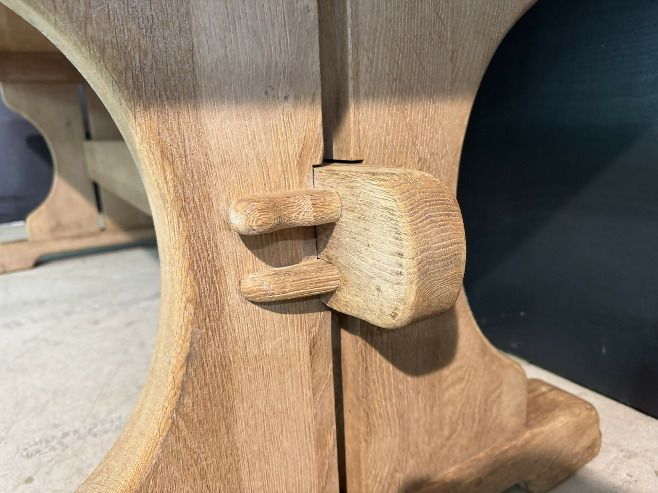 French Bleached Oak Farmhouse Dining Table