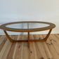 Mid Century Teak Coffee Table with Glass Top