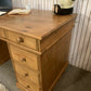 Handmade Solid Pine Desk with Cupboard • Home Office Study Table • Classic Wooden Desk