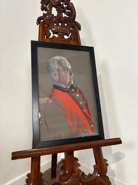 Framed Pastel Portrait of ‘Basil’ by Marion Tasker
