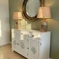 Vintage hand Painted Sideboard/coastal Furniture/white cabinet