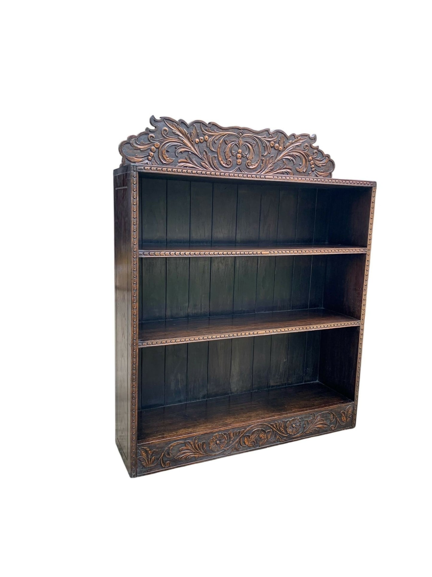 Impressive Mid-19th Century Oak Open Bookcase