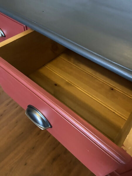 Pine Dresser Base Painted Red