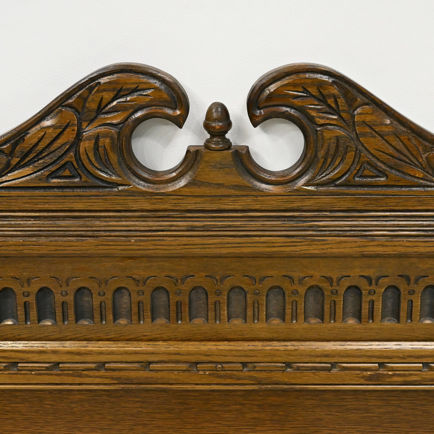 Old Charm Double Headboard Vintage Oak Gothic Carvings FREE UK Delivery*