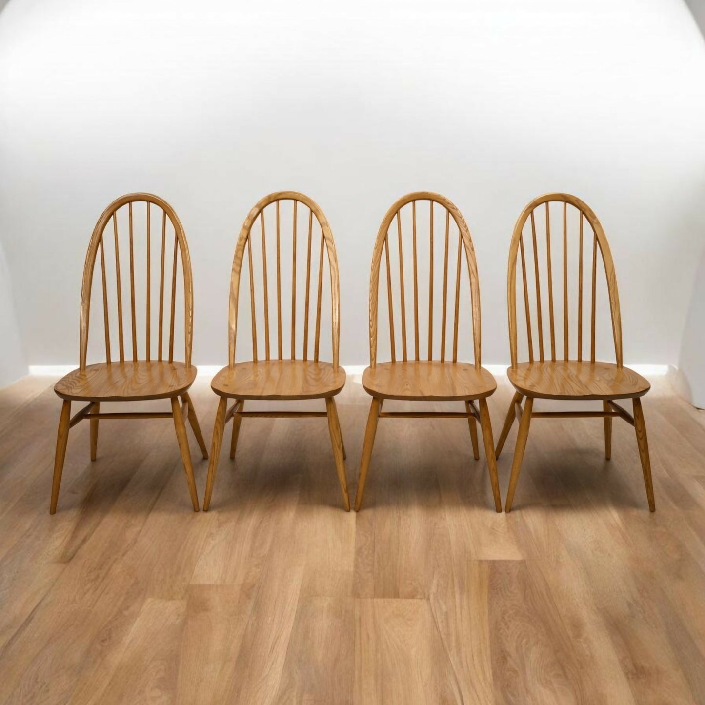 4 Ercol Dining Chairs Windsor Quaker Light Finish Circa 2018 FREE UK Delivery