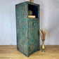 Funky rust effect tall cupboard, lamp table, slim storage cupboard