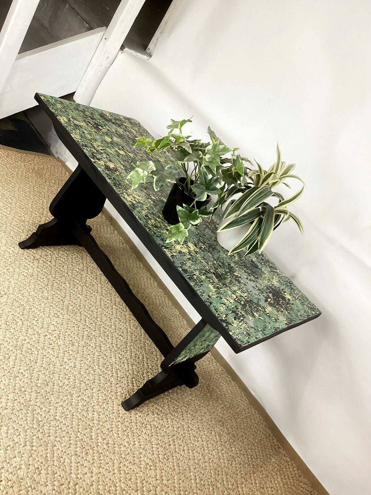 Hand Made Coffee Table Hand Painted In Retro Vintage Pattern