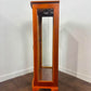 Reproduction Yew Wood Glazed Display Cabinet with Key