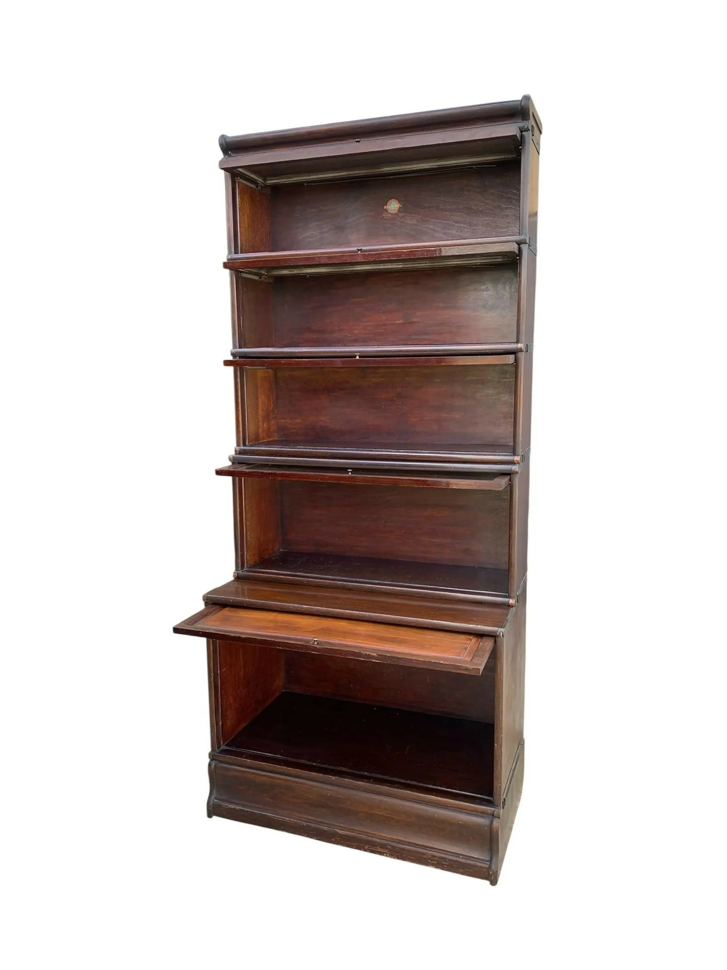 Antique Globe-Wernicke Oak barrister bookcase tall vintage display cabinet