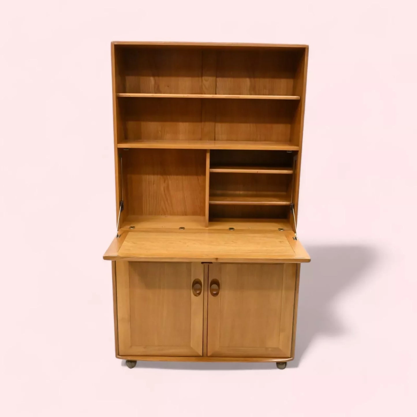 Ercol Windsor Bureau/Drinks Cabinet Double Cupboard Light FREE UK Delivery