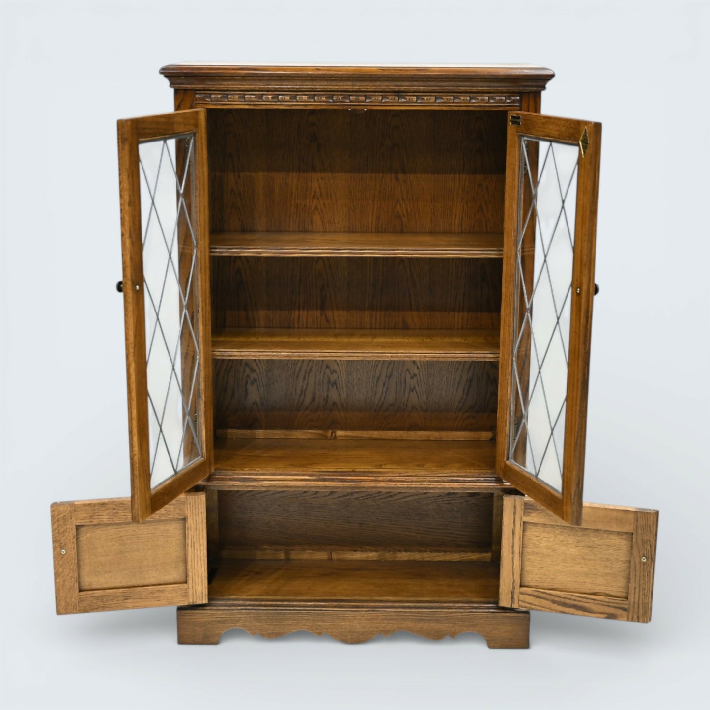Old Charm Small Bookcase Display Cabinet 2 Shelves Light Oak FREE* UK Delivery