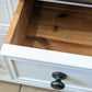 Solid pine rustic off white taupe chest of drawers merchant low boy sideboard