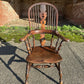 Antique Early 19th Century English Oak And Elm Broad Arm Windsor Chair
