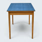 1950/60s Formica Kitchen / Dining Table Blue Top Turned Legs FREE UK Delivery*
