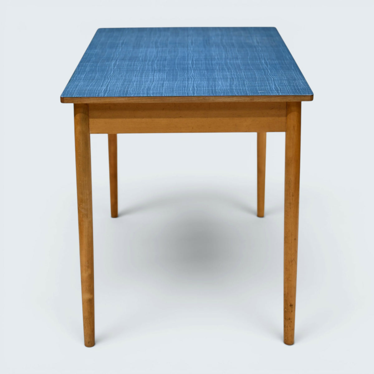 1950/60s Formica Kitchen / Dining Table Blue Top Turned Legs FREE UK Delivery*