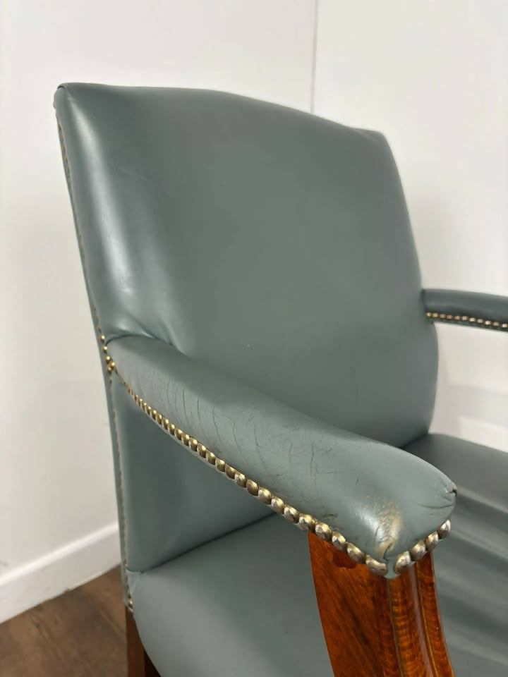 Classic Gainsborough Chair in Duck Egg Leather