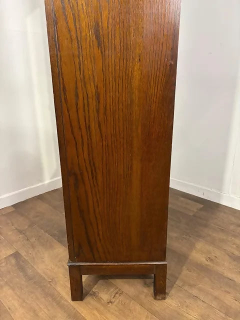 Vintage Oak Single Mirror Door Wardrobe / Hall Robe