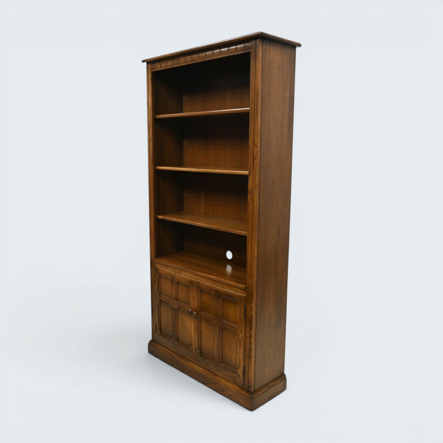 Ercol Wide Tall Bookcase Display Cupboards Golden Dawn Finish FREE* UK Delivery