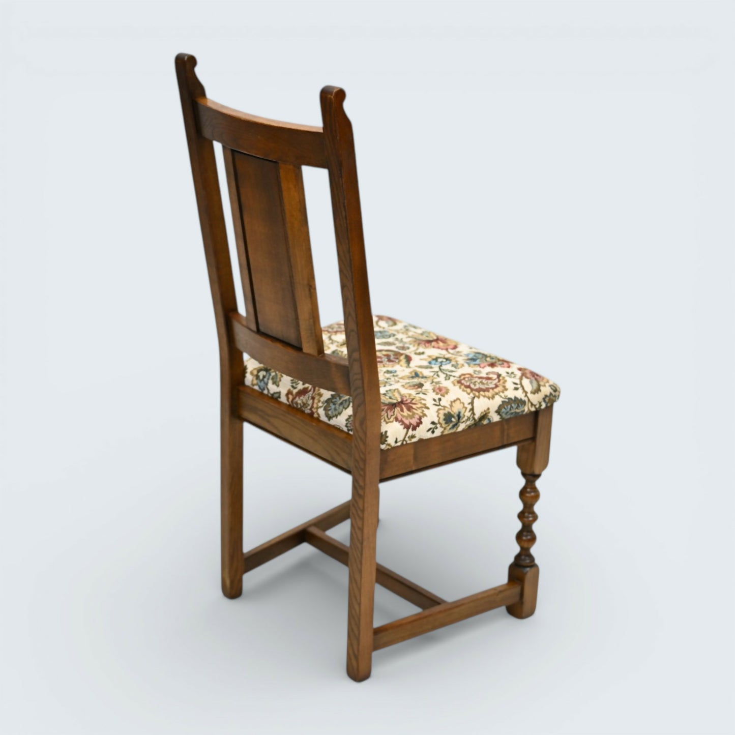 6 Yorke Old Charm Dining Chairs Trellis Fabric Light Oak Frames FREE UK Delivery