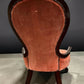 Antique Victorian Slipper Chair, Mahogany Frame, Rust Upholstery, Nursing Accent Furniture