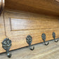 Coat Rack Vintage French Oak Wall Mounted 5 Hooks Carved Rack Hanger LOT 6203