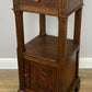 Bedside Table Antique French Style Marble Top Oak Cabinet Nightstand LOT 6236